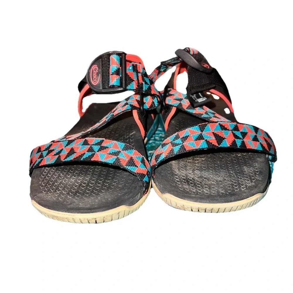 Chaco Women's Size 7 Confluence Sandals Multi Teal Orange Hiking Sport Strappy - Picture 2 of 10